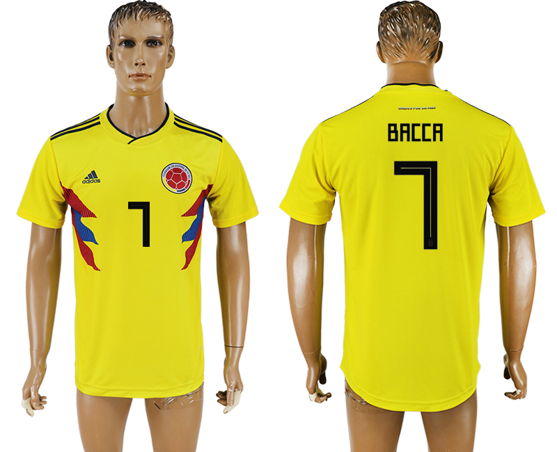 2018 world cup Maillot de foot COLUMBIA #7 BACCA YELLOW